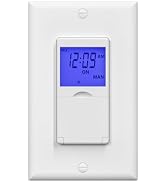 BN-LINK 7 Day Programmable in-Wall Timer Switch for Lights, Digital Light Switch Timer Indoor, Si...