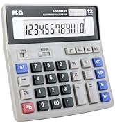 M&amp;G Desk Calculator 12 Digit Extra Large LCD Display, Dual Solar Power and Battery, Accounting Ca...