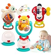Baby Toys 6 to 12 Months Set of 3 Infant High Chair Toys Suction Cup Rattle Toys for Baby 6 7 9 1...