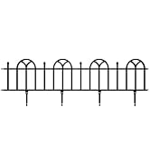 Garden Edging Border- Flower Bed Edging for Landscaping- Victorian Fence, 4 Piece Set of Interloc...
