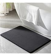 PAGGED Black Large Bathroom Rugs 36x24, Memory Foam Big Bath Mat Non Slip Washable Shower Rug Sof...