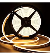 Lamomo LED Neon Lights, 12V Warm White Dimmable LED Strip Lights, 16.4ft/5m Waterproof LED Neon R...
