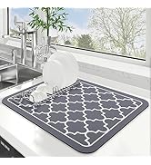 WISELIFE Dish Drying Mat Super Absorbent Drying Mat Large Dish Drying Mats for Kitchen Counter Ea...