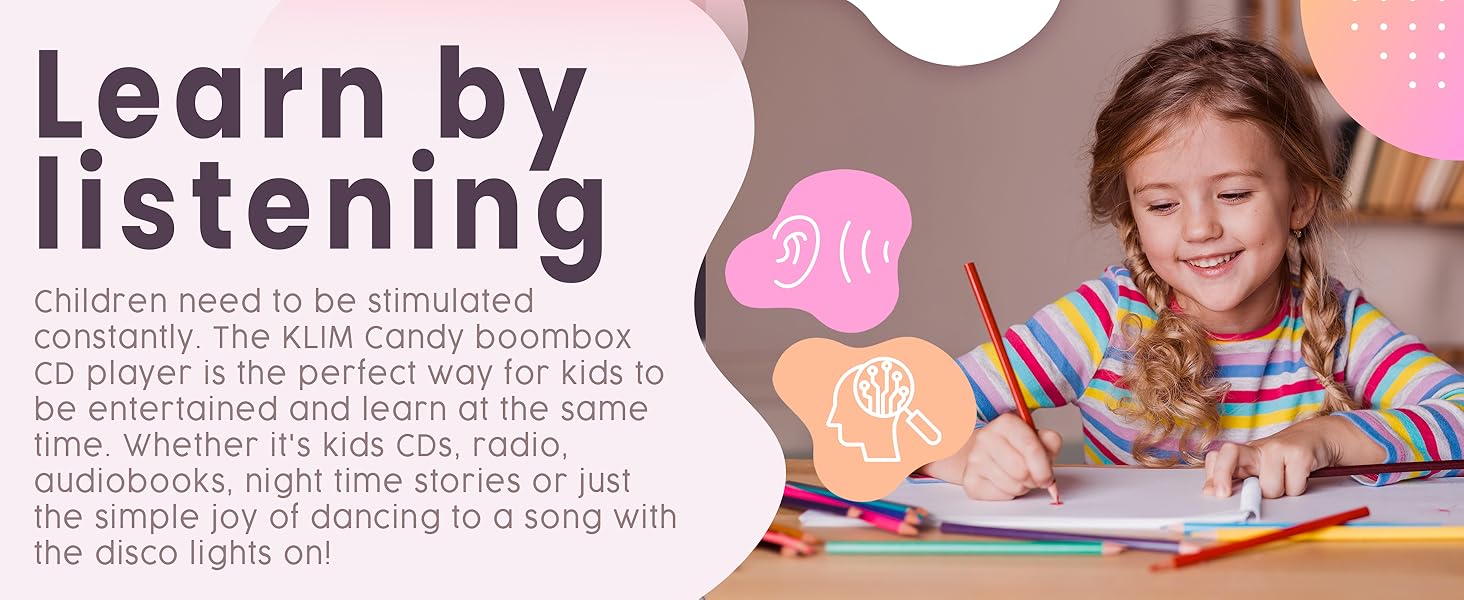 KLIM Candy Kids CD Player for Children