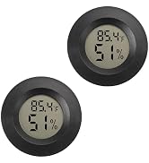Mini Hygrometer Digital Thermometer Humidity Meter 2 Pack Hygrometer Thermometers Indoor/Outdoor ...