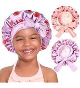 YANIBEST 2 PCS Baby Bonnet Silk Bonnet for Kids Sleeping Cap Curly Natural Hair Silk Bonnets for ...