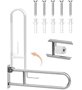 SPECILITE Heavy Duty Toilet Grab Bar 29.5 in, 440 Lbs Load Capacity, Anti-Slip Flip up Handicap S...