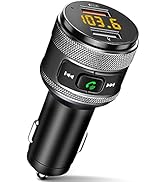 Electop Bluetooth FM Transmitter for Car, QC3.0 Wireless Bluetooth FM Transmitter Car Charger Rad...