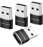 COUPLING USMILE USB to USB C Adapter 4 Packs,USB to Type C Super Fast Charging/Transfer and OTG F...