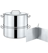 CONCORD Extra Large Outdoor Stainless Steel Stock Pot Steamer and Braiser Combo. Great for steami...