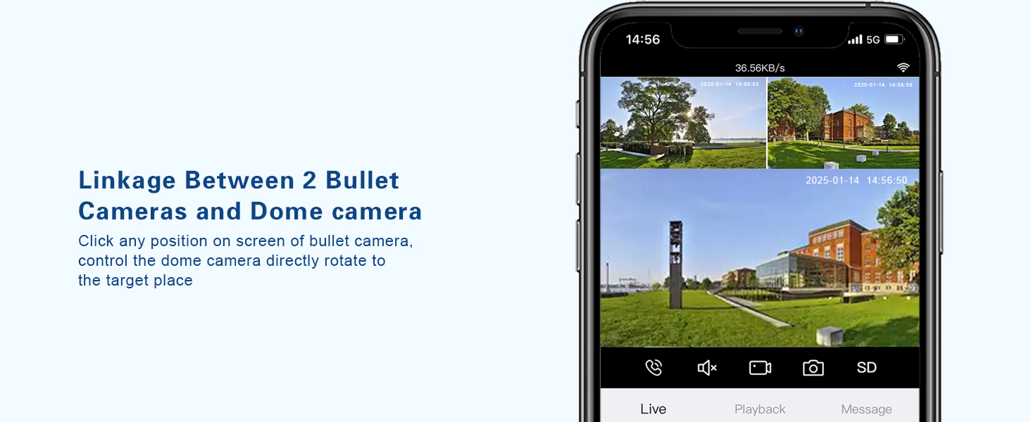 Bullet camera and dome camera linkage