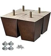 AORYVIC Wood Furniture Legs 3 inch Sofa Legs Pack of 4 Square Couch Legs Brown Mid-Century Modern...