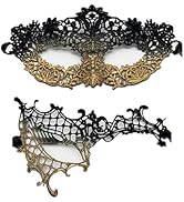 TFTSR Masquerade Masks for Women Couples,Men Mardi Gras Mask,Girls Black Gold Lace Eyes Costume,A...