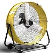 36" Industrial Drum Fan, 21800 CFM High Velocity Floor Fan, Heavy Duty, 3-Speed, 360° Fully Adjus...
