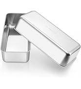 E-far Loaf Pan for Homemade Bread-2 Pack, 12” x 5” Large Stainless Steel Loaf Pans, Long Metal Br...