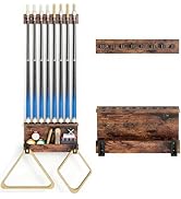 WeGXY Pool Cue Rack Wall Mount, Upgrade 8-Cue Billiards Pool Stick Holder, Pool Table Accessories...