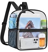 USPECLARE Clear Backpack Stadium Approved 12X11x6, Waterproof Clear Bag Stadium Backpack for Conc...