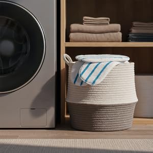 Sequence showing rope or textile basket being coiled and shaped on dark surface, demonstrating basket-making process.