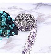 Rhinestone Trim Applique Hotfix Artificial Gem Stone Beaded Crystal Ribbon Chain Sash Iron On Emb...