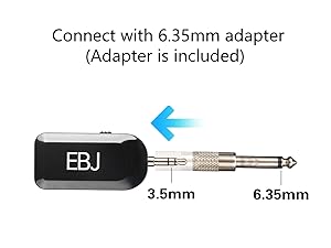 Connect with 6.35mm adapter
