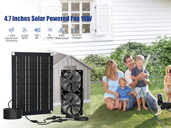 Solar Powered Fan 15W