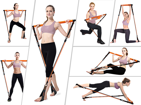 resistance bands with bar