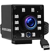 ELP Camera USB 1080P Wide Angle Fisheye 170degree IR LED Infrared Webcam PC Camera with Mini Hous...