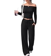 Trendy Queen 2 Piece Off Shoulder Matching Lounge Set Y2K Going out Outfits | Vacation Outfits, A...