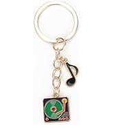 SHTALHST Record Keychain, Modern Music Lover Gift, Stainless Steel Keychain for Women, Ideal for ...
