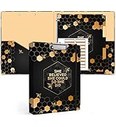 Lateefah 3 Ring Binder, 1 Inch Round Ring Binder with 5 Tab Dividers, Cute Clipboard Binders with...