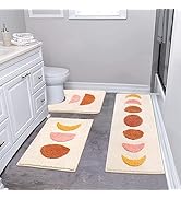 Pauwer Boho Bathroom Rugs Sets 3 Piece, Non Slip Bath Mats for Bathroom, Absorbent Microfiber Bat...