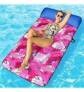 FindUWill Inflatable Pool Float for Adults - 72" XL, Oversized Fabric Covered Pool Floats Adult w...