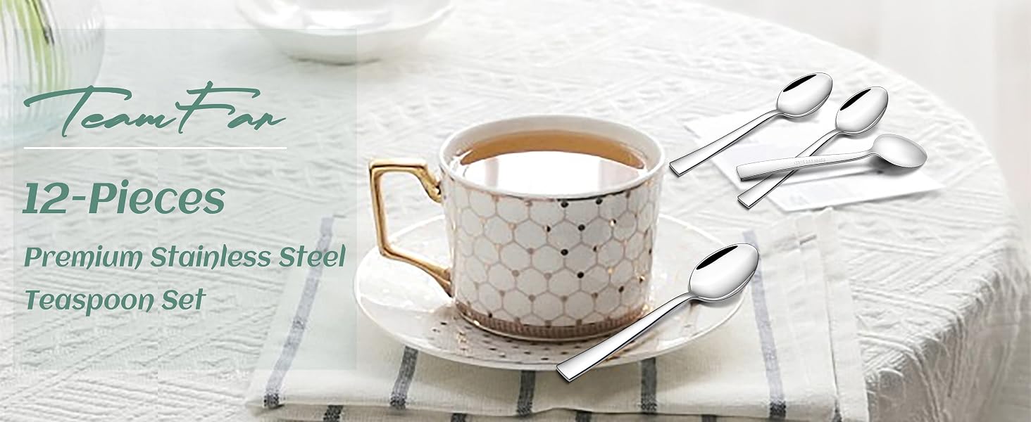 Our tea spoons are constructed of food grade 18/0 stainless steel without any harmful substances