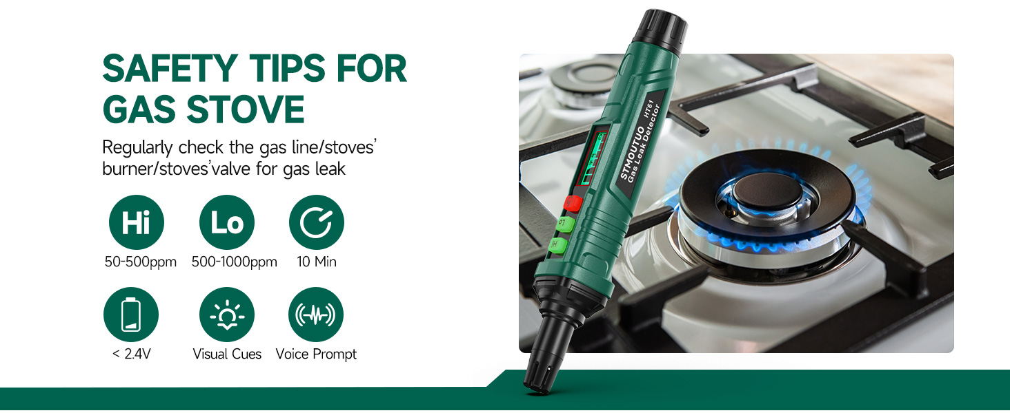 Natural Gas Leak Detector, Propane/Methane/Combustible Gas Detector, Home/RV Gas Leak Detector