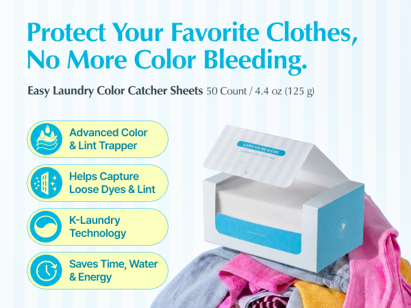 Easy laundry color catcher sheets