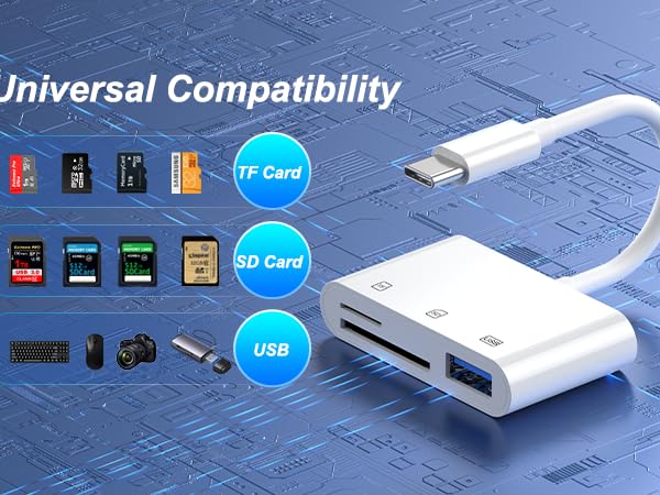 USB-C 3-in-1 Card Reader