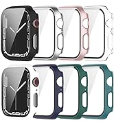 [4 Pack] BOTOMALL Screen Protector Compatible with Apple Watch Case Series 7/8 HD Tempered Glass ...