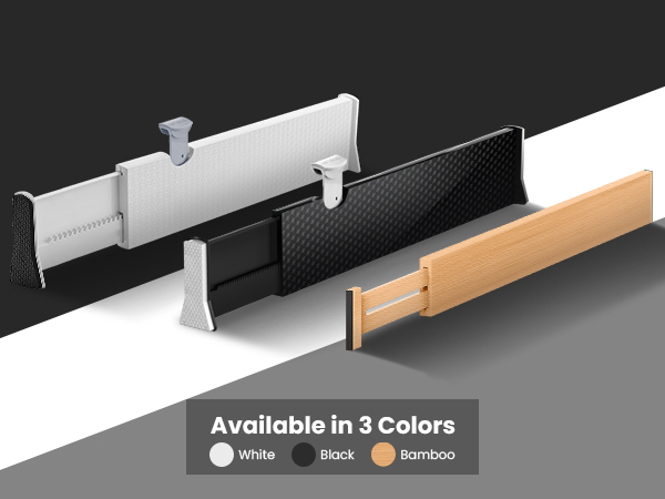 Showing the different colors of the drawer dividers