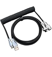 Yajouwin USB C Coiled Keyboard Cable - Gaming Keyboard Coil Cord,Custom Type Braided Mechanical C...