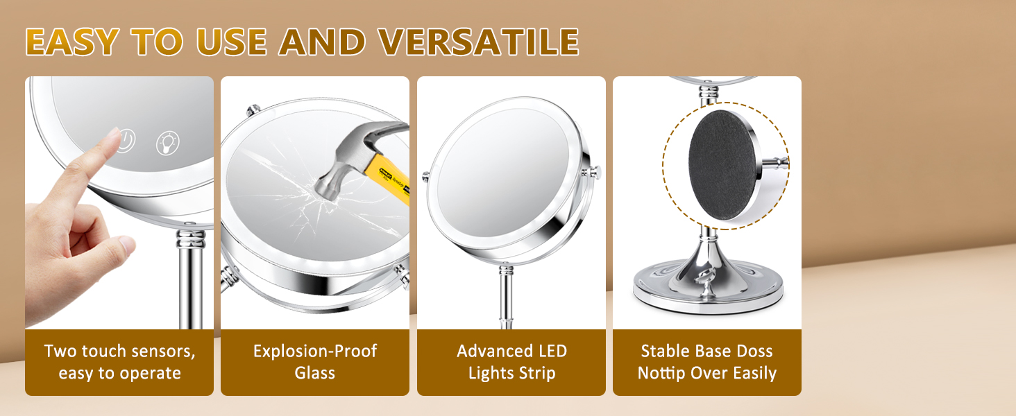 lighted makeup mirror