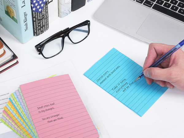 sticky notes with lines