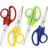 Kids Scissors 5-inch Blunt Scissors Safety Scissors 4 Pack Kid Scissors Right and Left Handed Sci...