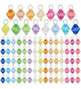 PH PandaHall 120pcs Crystal Bead Charms 15 Colors Crystal Dangle Pendants 7.5mm Acrylic Bicone Be...