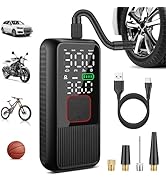 Pwperry Tire Inflator Portable Air Compressor, 150PSI Smart Air Pump for Car Tires with Digital T...
