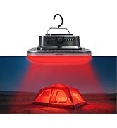 TD 10000mAh Rechargeable Hanging Tent Red Light Camping Light with Magnet,30W 4000LM(White/Red/Pi...