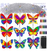 Winlyn 27 Sets Butterfly Suncatchers Ornaments Decorations DIY Window Paint Art Sun Catchers Rain...