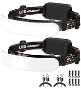 Rechargeable Headlamp High Lumen, 230° Wide Beam 1800 Lumen Super Bright Head Lamp, 6 Modes Head ...