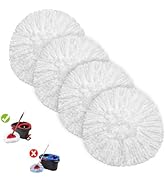Hakfhsd 4 Pack Spin Mop Replacement Heads for EasyWring 1-Tank System, Microfiber Spin Mop Refill...