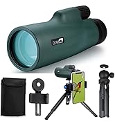 CLAVOLO 12x50 HD Monocular Telescope with Tripod, Phone Adapter &amp; Carrying Bag, BAK4 Prism &amp; FMC ...