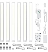 LED Under Cabinet Lighting, 6pcs 12inch Led Light Bar Kit with Cold White 1260 Lumen, 14W, LED Ki...